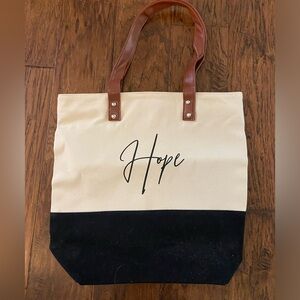 New HOPE Bag leather handle canvas bag